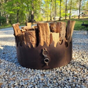 CUSTOM FLAME FIREWOOD BOWL